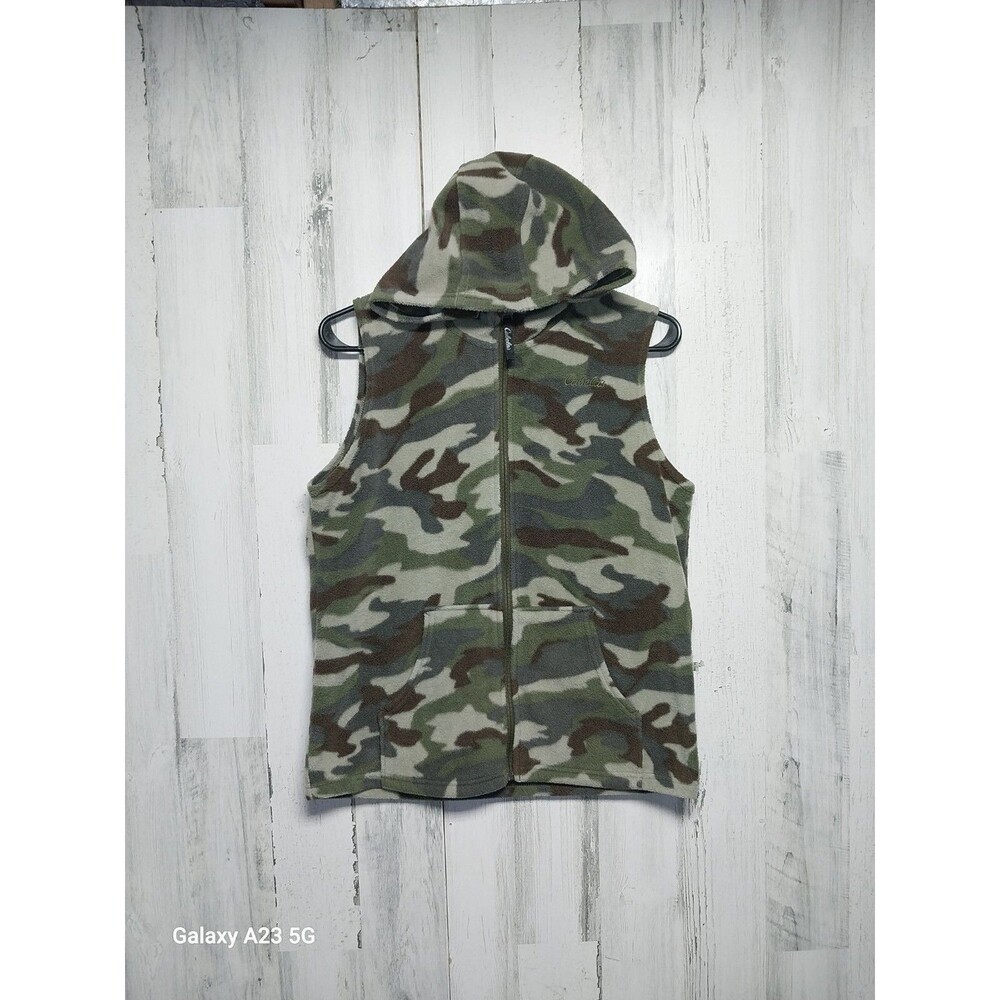 Cabela's Women's Fleece Hoodie Vest Camo Size Large